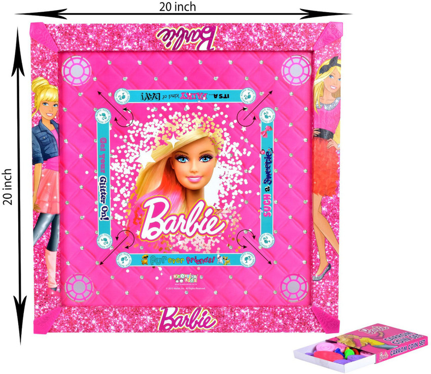 MATTEL Barbie Medium Size Carrom Board with Writing Board