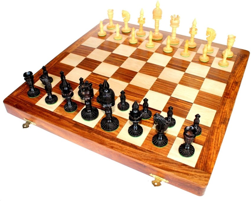 StonKraft Wooden Chess Game Board Set with Magnetic Wood Pieces, 12 X 12  Inch