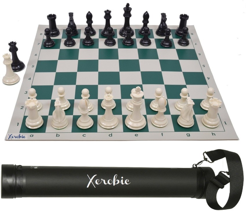 4 Player Chess Set Combination - Triple Weighted Regulation Colored Chess  Pieces & 4 Player Vinyl Chess Board