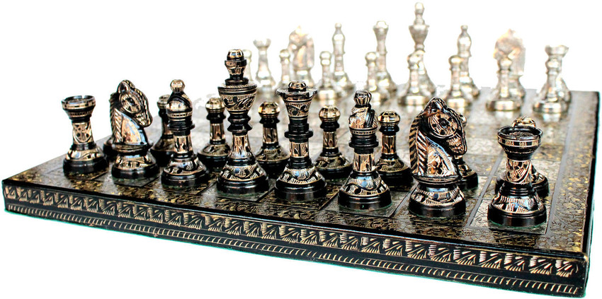 Collectible Premium Metal solid Brass Large Chess board set for adults  chessGame