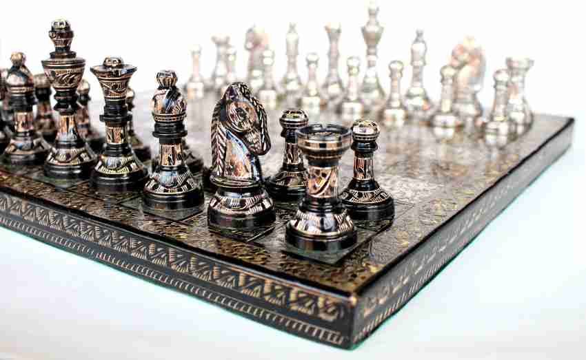 Collectible Premium Metal solid Brass Large Chess board set for adults  chessGame