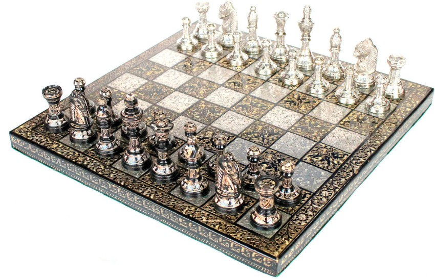 Collectible Premium Metal solid Brass Large Chess board set for adults  chessGame