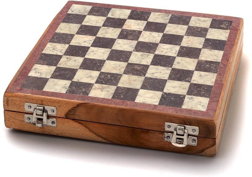 StonKraft - 8 X 8 Chess Board with Wooden Base with Stone Inlaid & Stone  Pieces Game Set