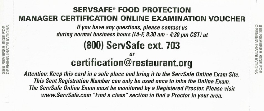 servsafe manager online exam voucher
