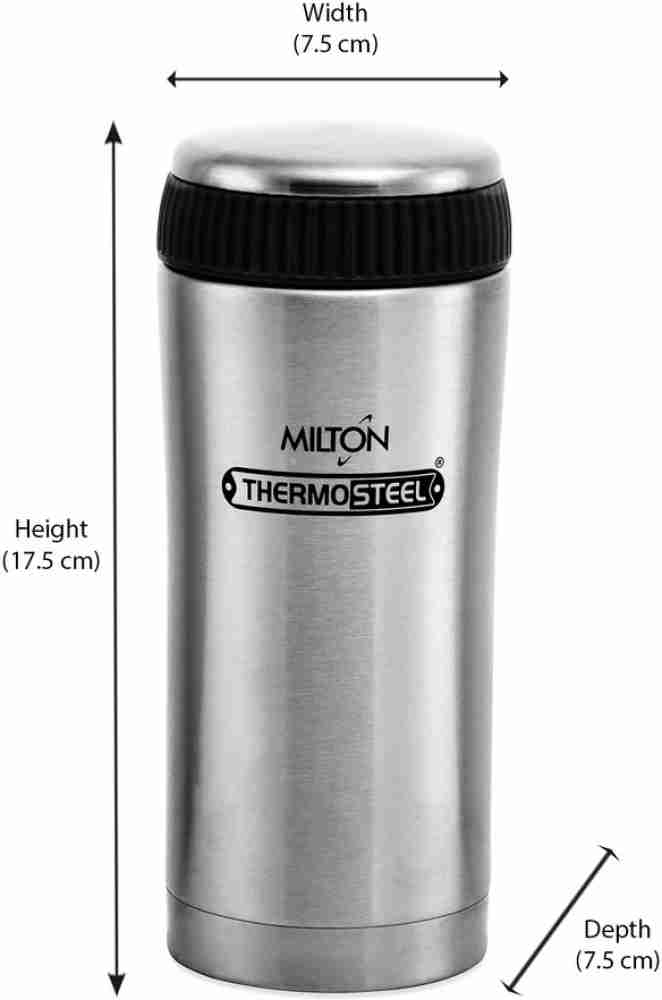 Milton Thermosteel Vacuum Insulated Bottle - Silver/Black - 350 ml