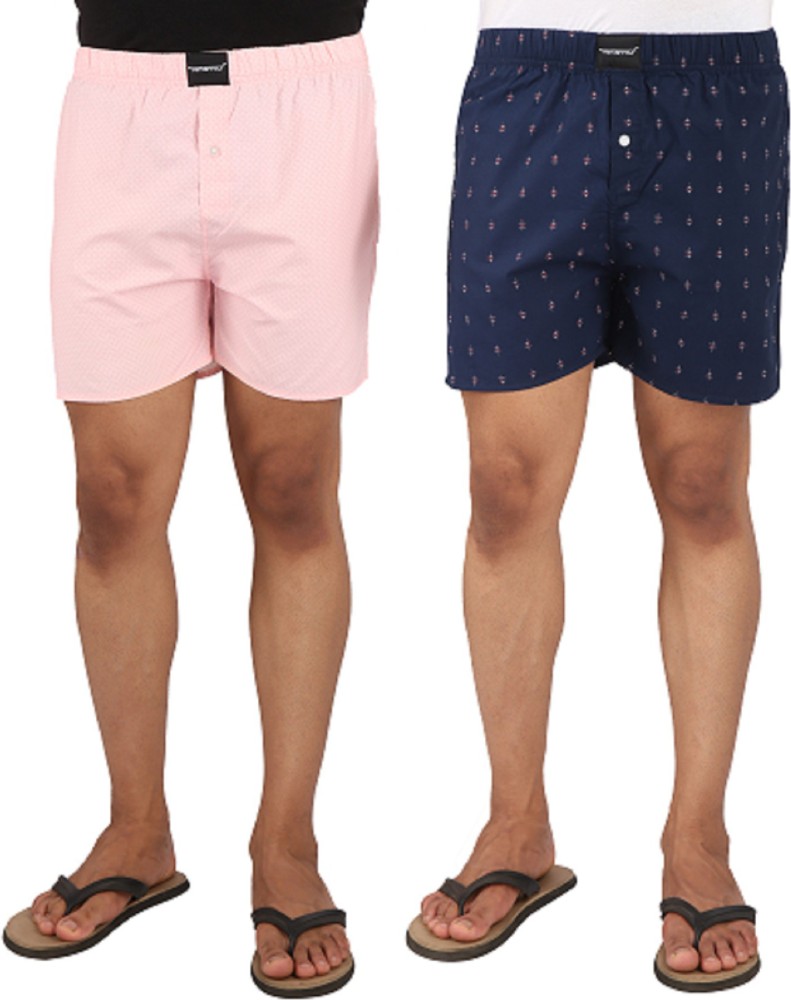 Ramarrow Printed Men Boxer - Buy Dark Blue- Pink Ramarrow Printed