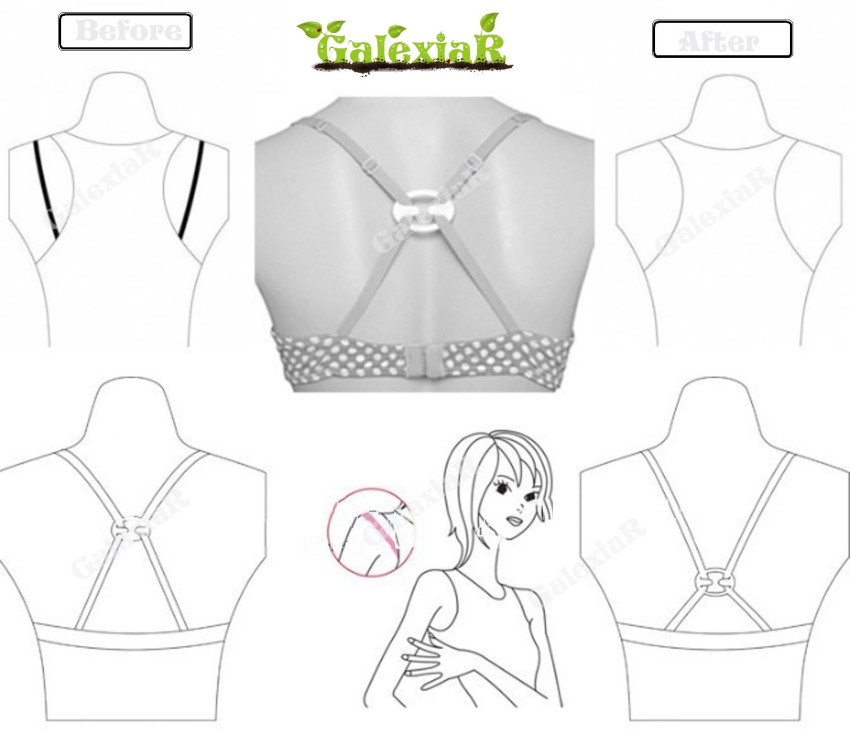 GalexiaR 4Pc Invisible Bra Straps Buckle Oval Clasp Adjust Cleavage Control  Clip Racerback Converter Price in India - Buy GalexiaR 4Pc Invisible Bra  Straps Buckle Oval Clasp Adjust Cleavage Control Clip Racerback