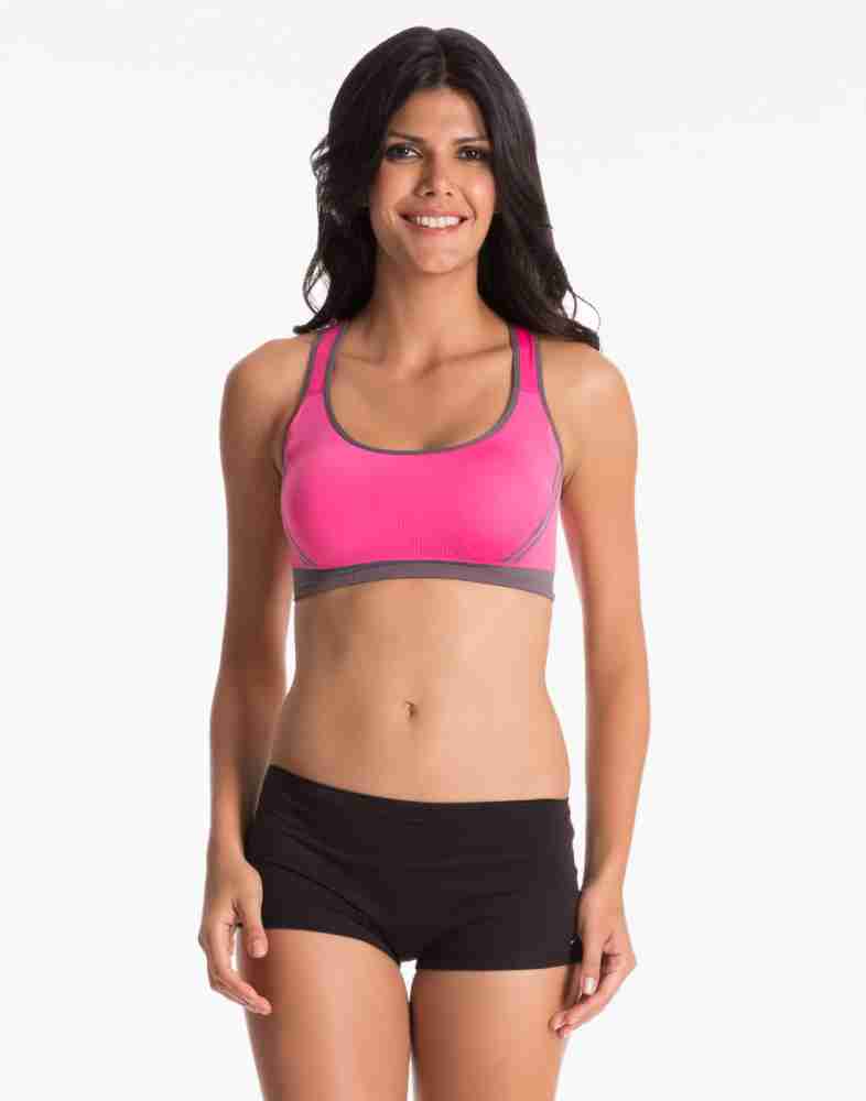 Buy Blush By PrettySecrets Pink Solid Non Wired Lightly Padded Sports Bra -  Bra for Women 2337447