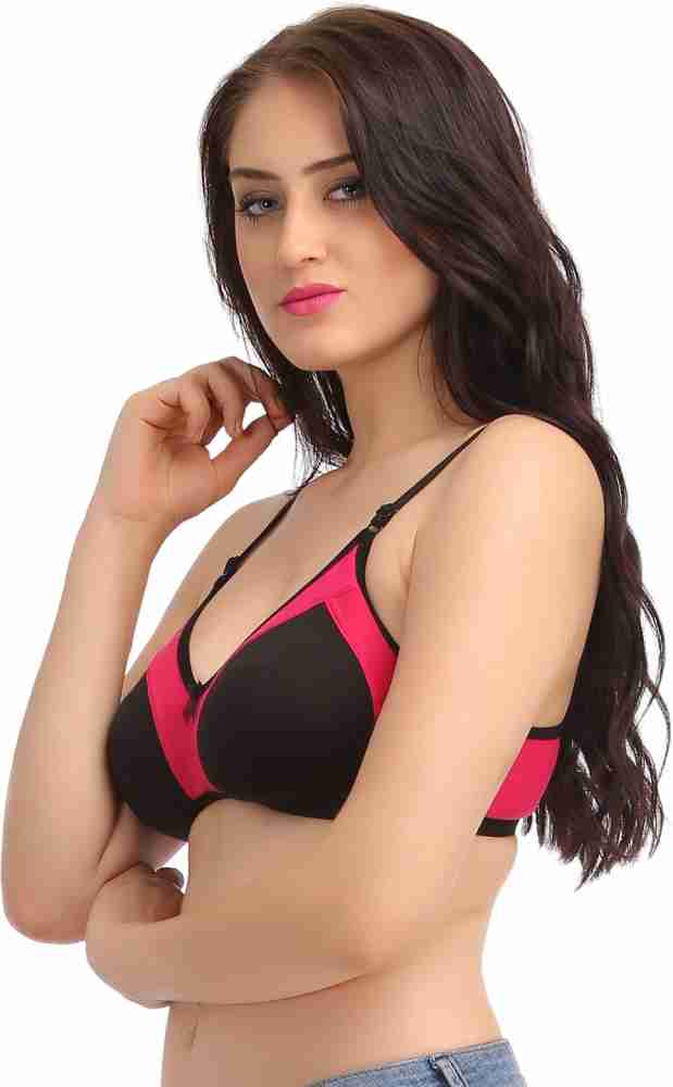 Buy online Black And Pink Cotton Regular Bra from lingerie for Women by  Clovia for ₹300 at 40% off