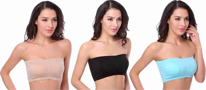 Piftif Non Padded Strapless Women Bandeau/Tube Non Padded Bra - Buy  Multicolor Piftif Non Padded Strapless Women Bandeau/Tube Non Padded Bra  Online at Best Prices in India