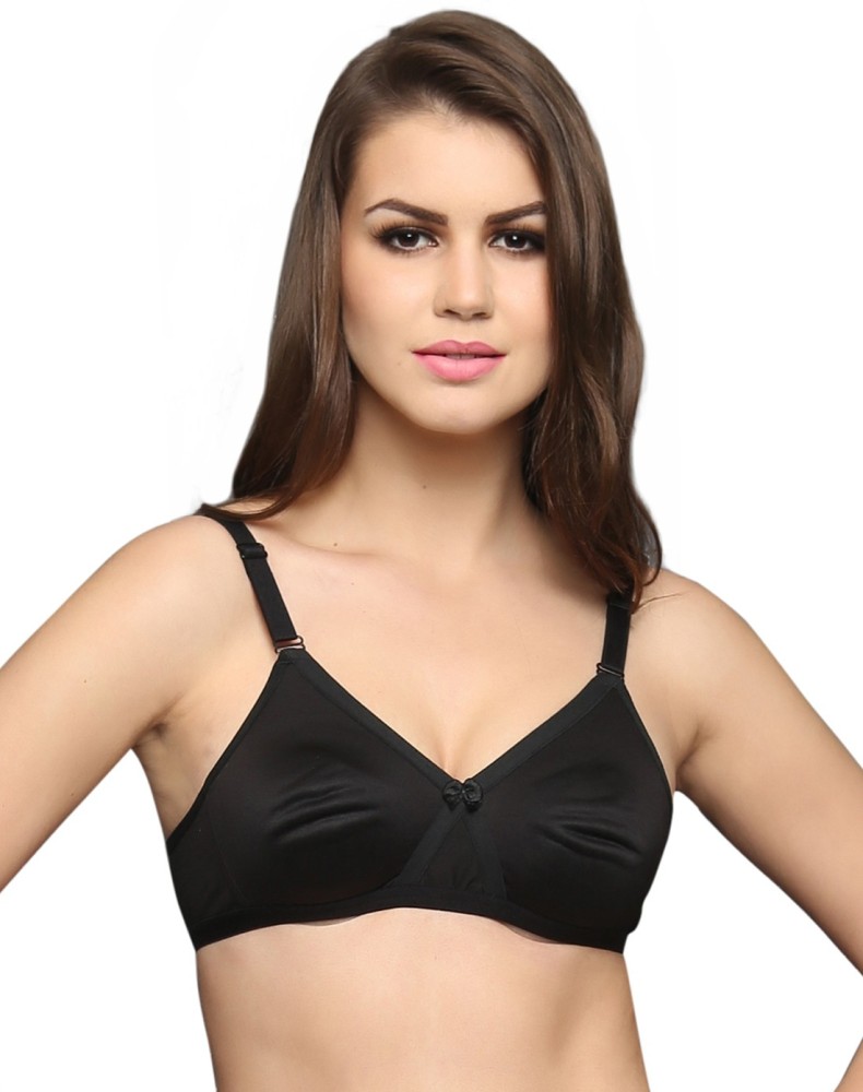 Clovia Cotton Rich T Shirt Bra With Cross-Over Moulded Cups In Black Women  Minimizer Non Padded Bra - Buy Black Clovia Cotton Rich T Shirt Bra With  Cross-Over Moulded Cups In Black