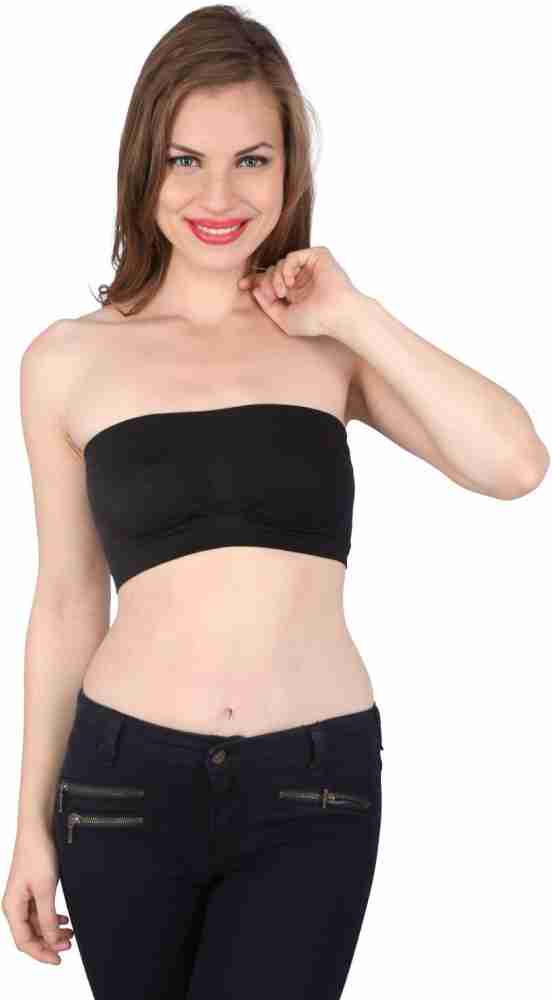 Buy RAPID Women Strapless Non Padded Tube Bra (Black) at