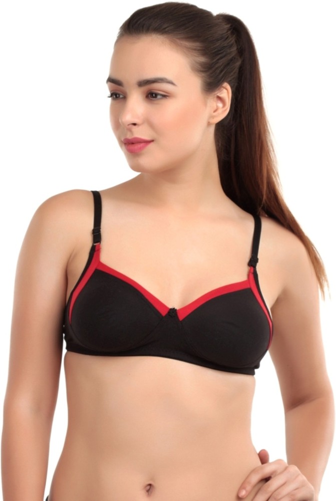 ABELINO Women Full Coverage Non Padded Bra - Buy Black ABELINO Women Full  Coverage Non Padded Bra Online at Best Prices in India