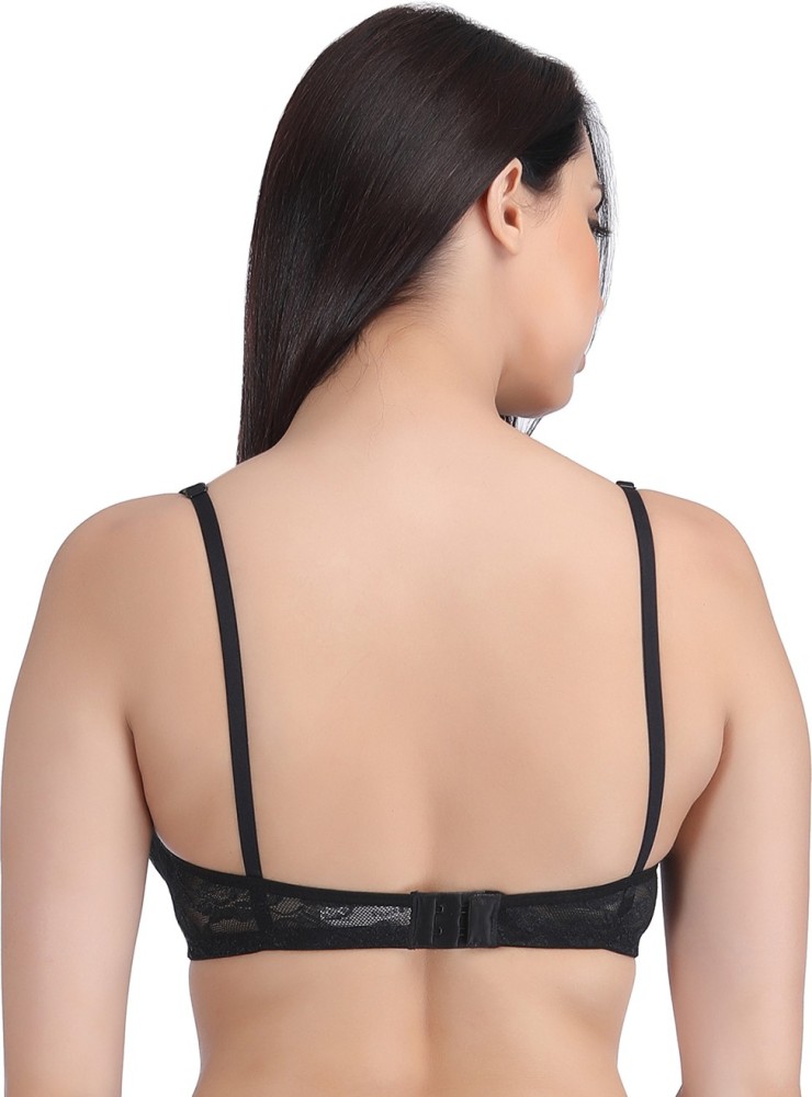 Clovia Lace Non-Padded Non-Wired Balconette Bra Women T-Shirt Non Padded Bra  - Buy Black Clovia Lace Non-Padded Non-Wired Balconette Bra Women T-Shirt Non  Padded Bra Online at Best Prices in India