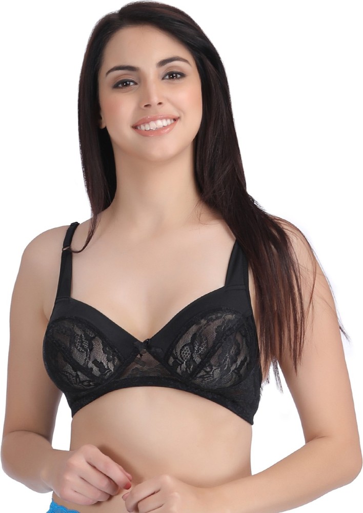 Clovia Lace Non-Padded Non-Wired Balconette Bra Women T-Shirt Non Padded Bra  - Buy Black Clovia Lace Non-Padded Non-Wired Balconette Bra Women T-Shirt Non  Padded Bra Online at Best Prices in India