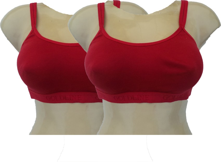 GOLDLINE Play HookLess Women Sports Bra - Buy Red, Red GOLDLINE Play  HookLess Women Sports Bra Online at Best Prices in India