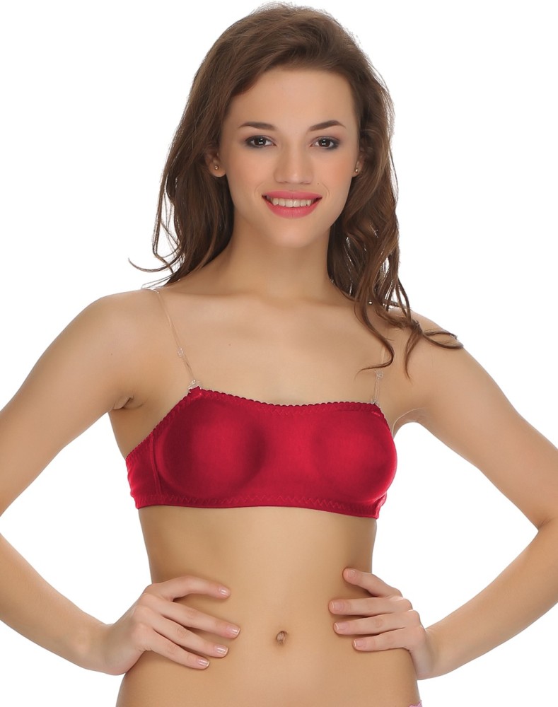 Buy Non-Padded Wirefree Full Coverage Strapless Tube Bra With Detachable  Transparent Straps in Pink - Cotton Online India, Best Prices, COD - Clovia  - BR0685P22