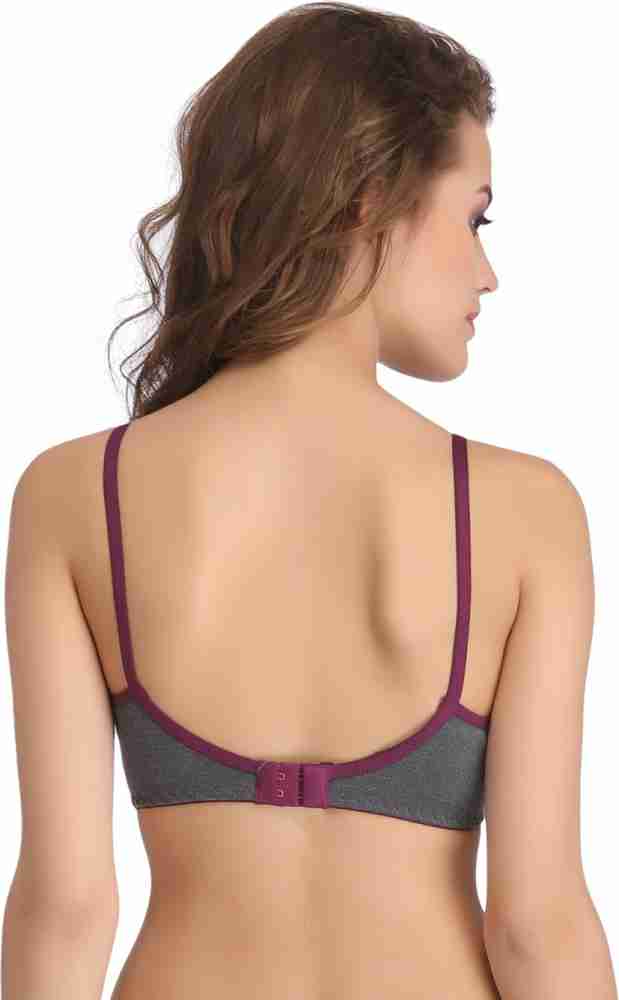 Buy Clovia Non-Padded Non-Wired Full Coverage Bra in Grey Melange - Cotton  Online In India At Discounted Prices