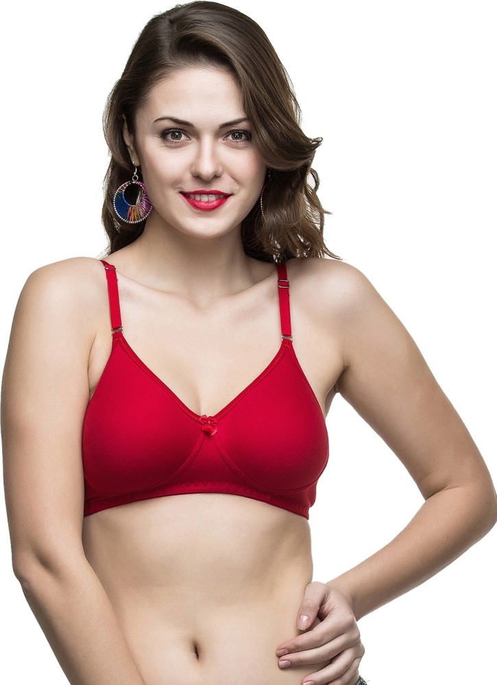 Buy Bralux B Cup Cotton Padded Bra for Womens Everyday Use, Red