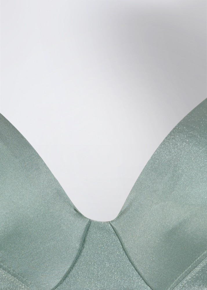 Soie Sea Green Non Padded Plunge Bra