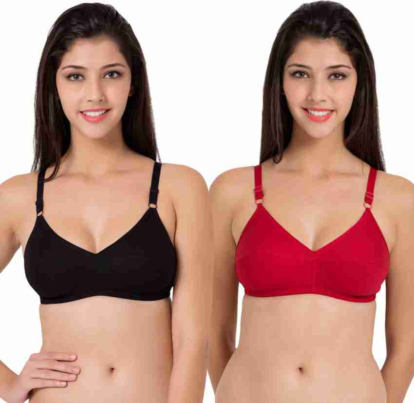 Buy SOUMINIE Flexi Fit Cotton Non Padded Bra (Pink, 30D) at