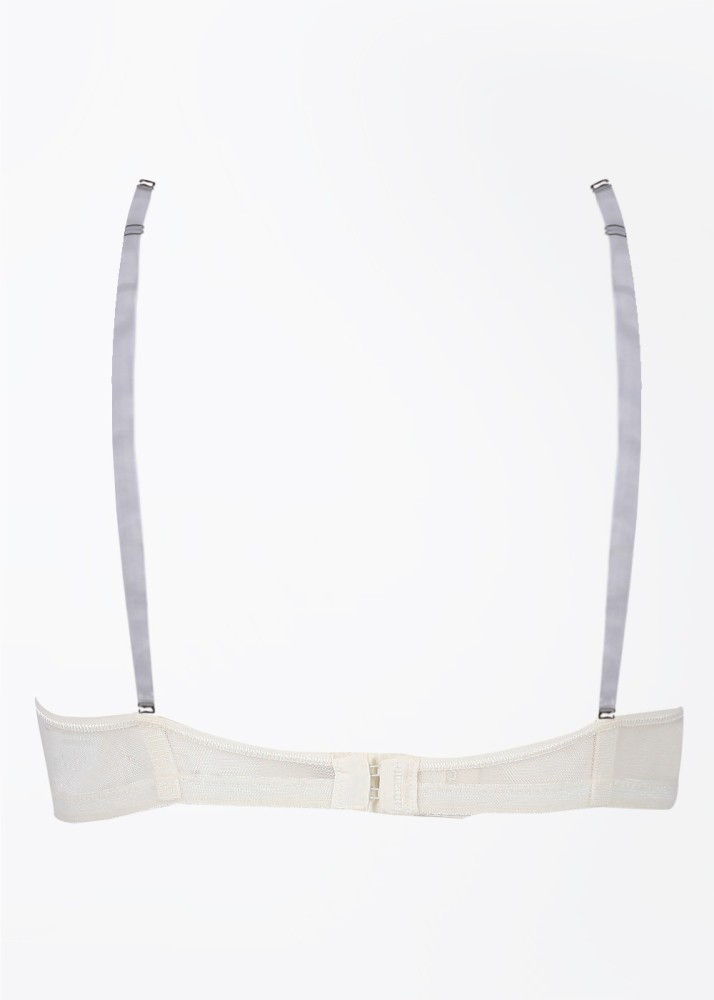 Buy Amante padded wired plunge bra online--Whisper White
