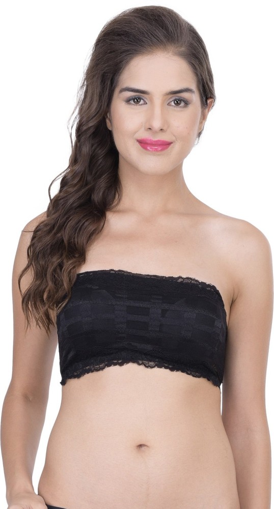 PrettyCat PretttCat Strapless Lace Fashion Bra Women Bandeau /Tube Lightly  Padded Bra (Black) - Price History