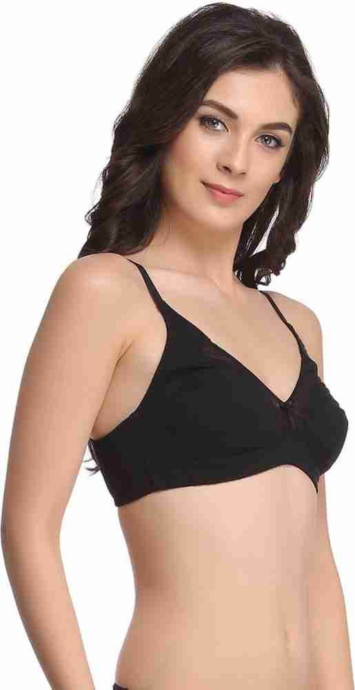Buy Cotton Padded Sports Bra In Black With Royal Blue Broad Elastic Online  India, Best Prices, COD - Clovia - BR0565P08