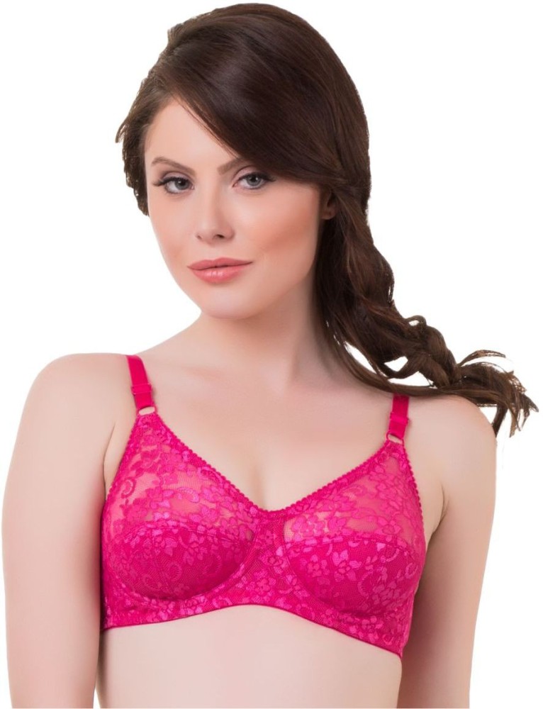 Buy Groversons Paris Beauty Women Full Coverage Everyday Lace Bra - Pink  Online