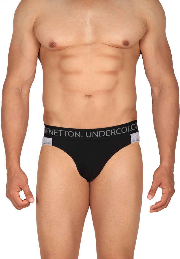 Buy United Colors Of Benetton Solid Colour Low Rise Briefs Black (Pack of  2) online