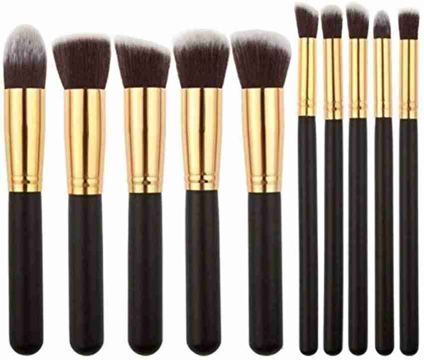 Cosmix Stores Set of 10 Kabuki Brush Black And Gold Color Handle Price in India Buy Cosmix Stores Set of 10 Kabuki Brush Black And Gold Color Handle Online In India Reviews Ratings Features