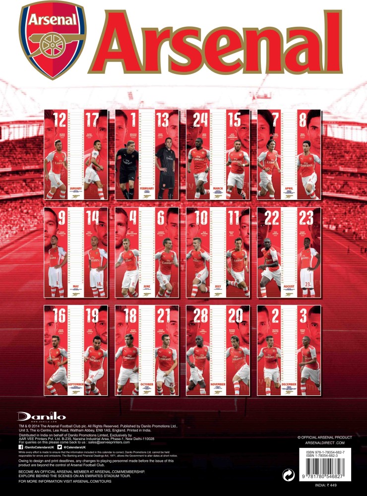 Calendar 2023 Arsenal FC