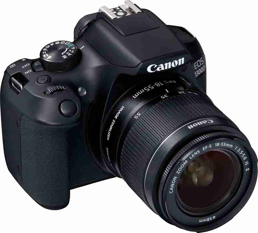 Canon Eos 1300D Dslr Camera Body With Dual Lens: Ef-S 18-55 Mm Is Ii + Ef-S  55-250 Mm F4 5.6 Is Ii (16 Gb Sd Card+ Camera Bag) Price In India -
