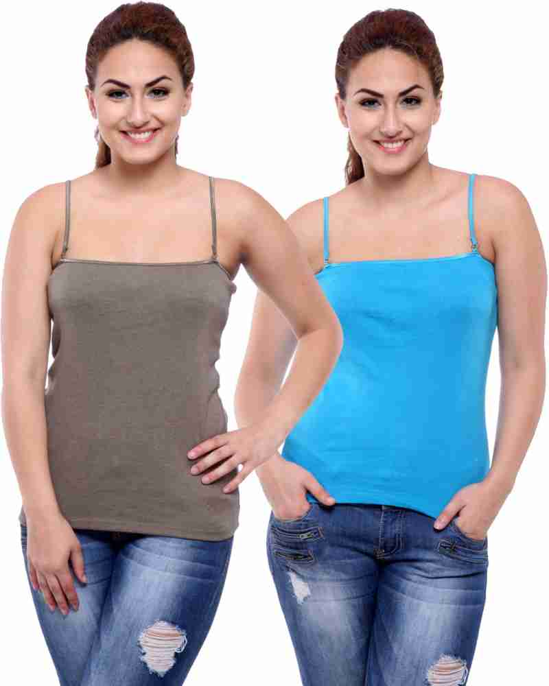 TEEMOODS Women Camisole - Buy Turquoise, Grey TEEMOODS Women