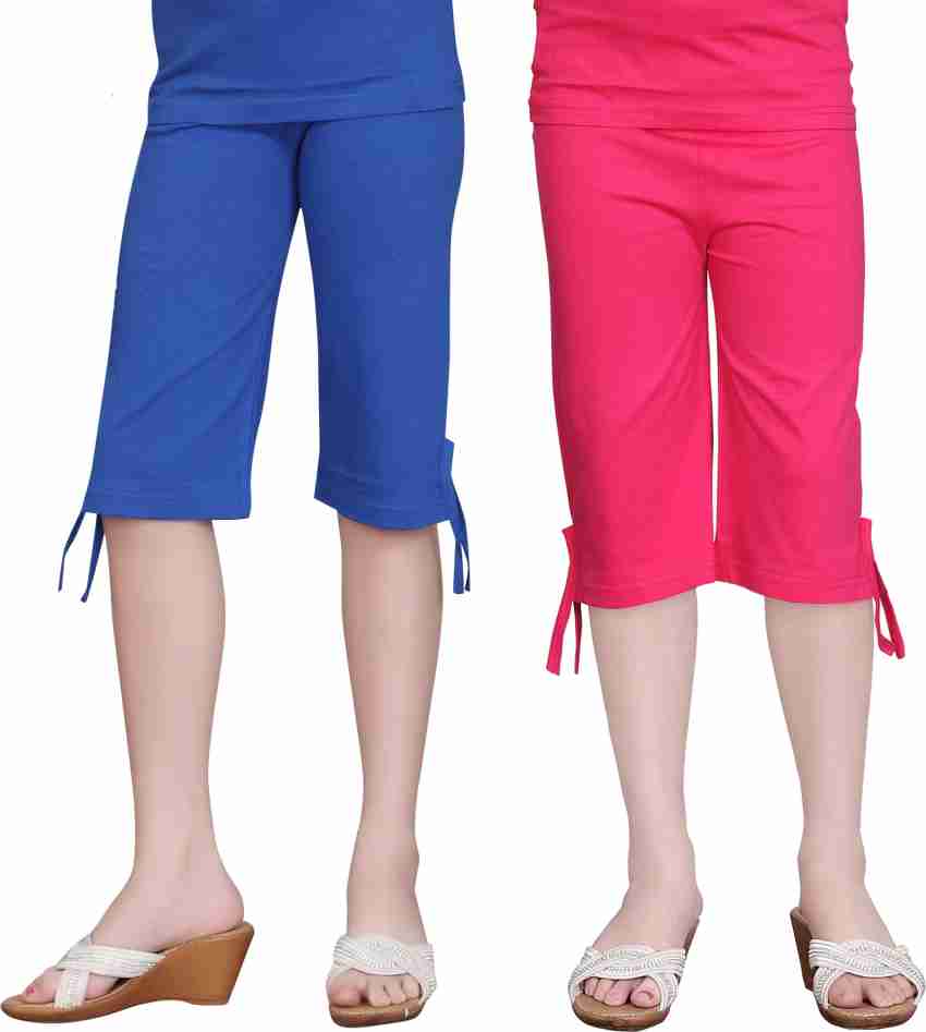Buy Sinimini MultiColor Girls Plain Capri (Set Of 4) (Size- 2-3Y) Online at  Low Prices in India 