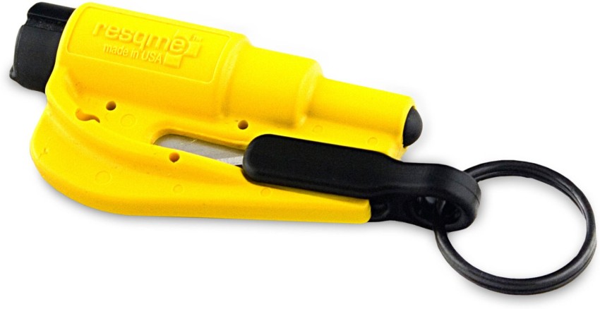 resqme® Car Escape Tool, Seatbelt Cutter / Window Breaker - Safety Yellow