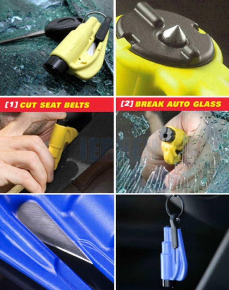 1 Safety Belt Cutter Emergency Key Chain Car Escape Tool Metal