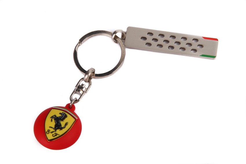  Ferrari Red Shield Rubber Strap Keychain with Metal Scudetto by  Ferrari