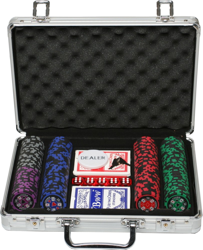 300 PCS Poker Chip Set Texas Hold'Em Dice Poker Chips- Casino