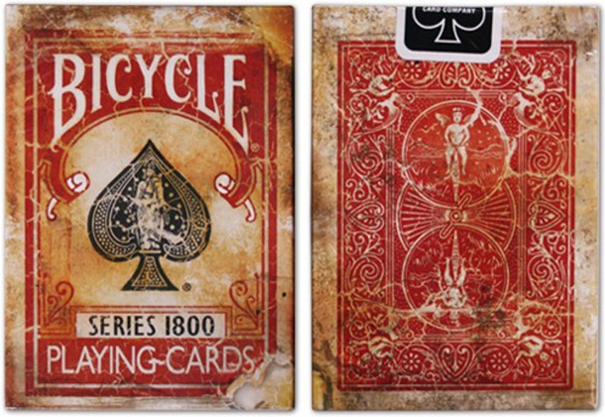 Bicycle 1800 Series Marked Vintage Playing Cards RED Deck by
