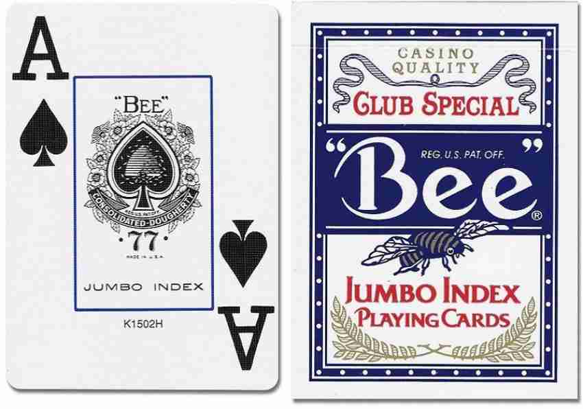 Bee Jumbo Index Playing Cards No.77 (BLUE) Poker Size Casino