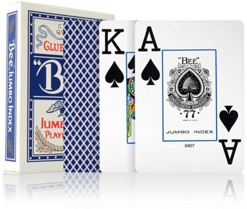 Bee Bee Jumbo Index Playing Cards No.77 (BLUE) Poker Size Casino