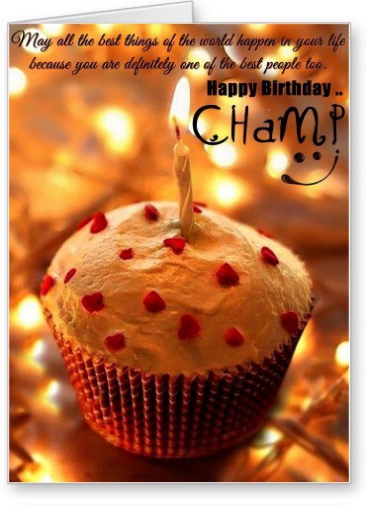 Happy Birthday GIF for Champ with Birthday Cake and Lit Candles — Download  on Funimada.com