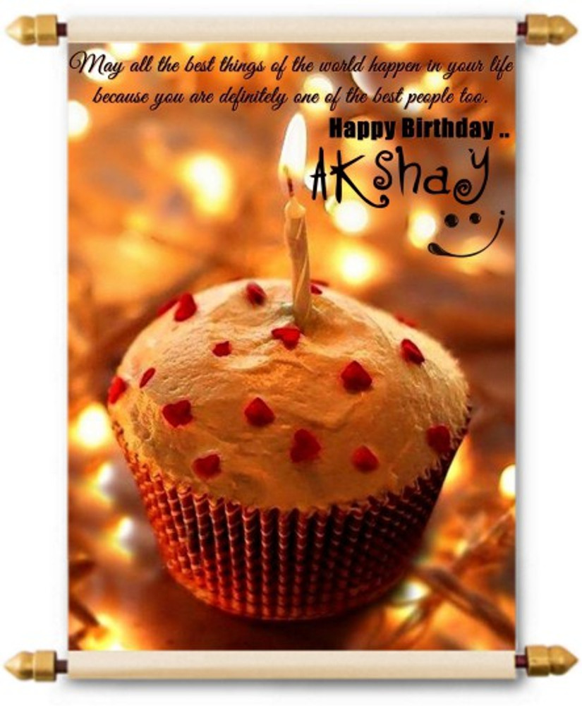  Happy Birthday Chocolate Cake For Akshay bhai