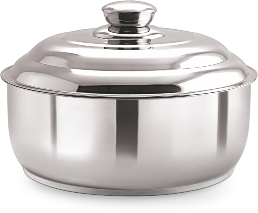 Insulated Stainless Steel Hot Pot Casserole Handi 1500 ML, Stainless Steel  Serving Pot Handi