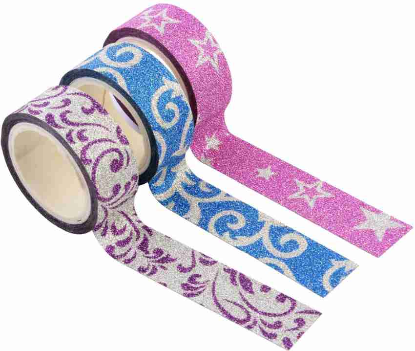 AND Retails Single Sided Handheld Decorative Adhesive  Glitter Washi Tape Rolls (Manual) - Decorative Adhesive Glitter Washi Tape  Rolls
