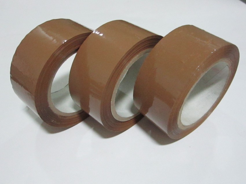 RD Zoom Enterprises Brown Tape And Transparent Tape 2 Inch  (3pcs Each) Industrial Shipping Packaging tape (Manual) - tape