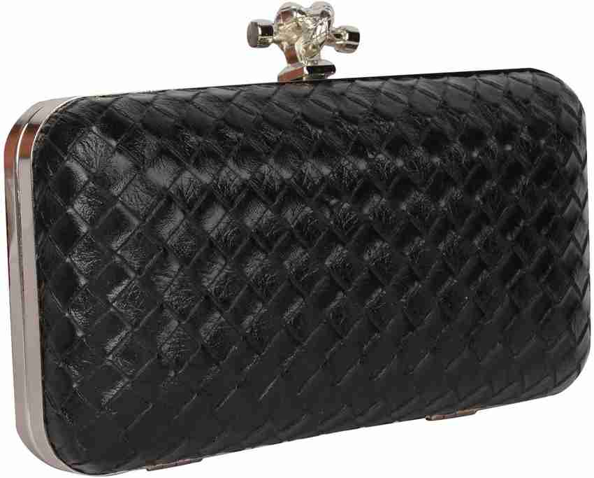 Madame Exclusive Party Black Clutch Black Price in India