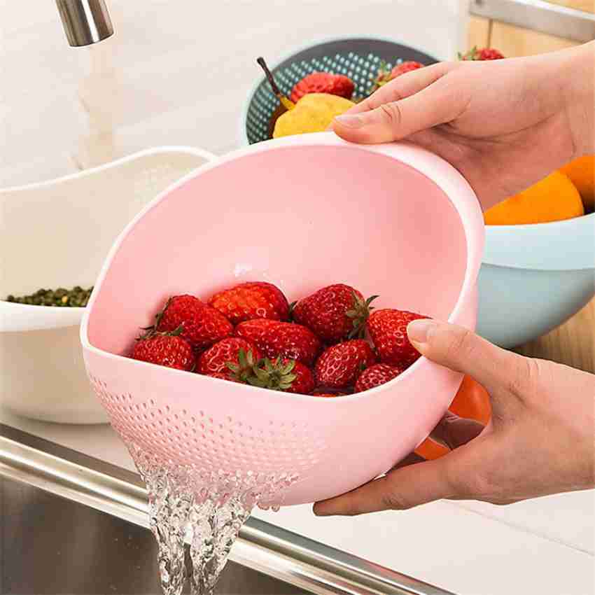 TRUE INDIAN Drainer Fruits Washing Bowl Fruit Rinse Bowl