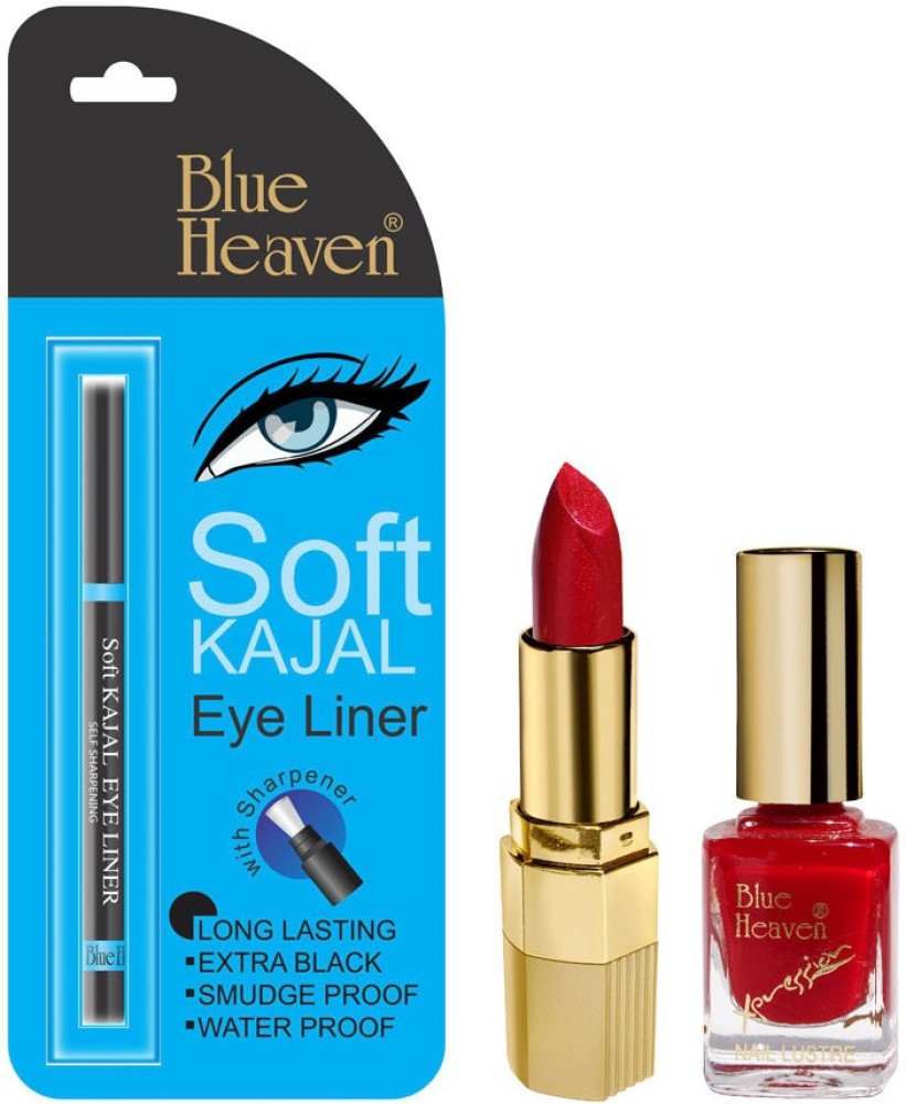BLUE HEAVEN Lipstick R 008, Nail Paint 913 & Kajal Liner Combo Price in  India - Buy BLUE HEAVEN Lipstick R 008, Nail Paint 913 & Kajal Liner Combo  online at Flipkart.com
